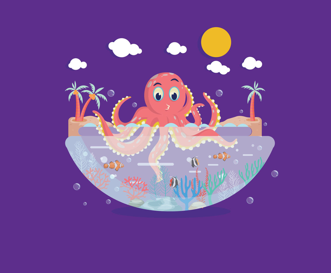 Cartoon Octopus Vector