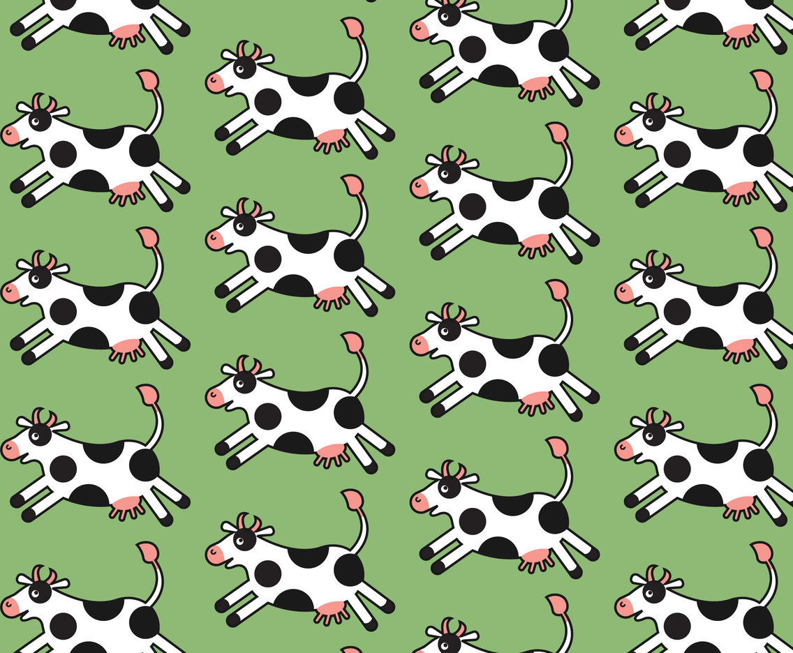 Free Cartoon Cow Vector Pattern