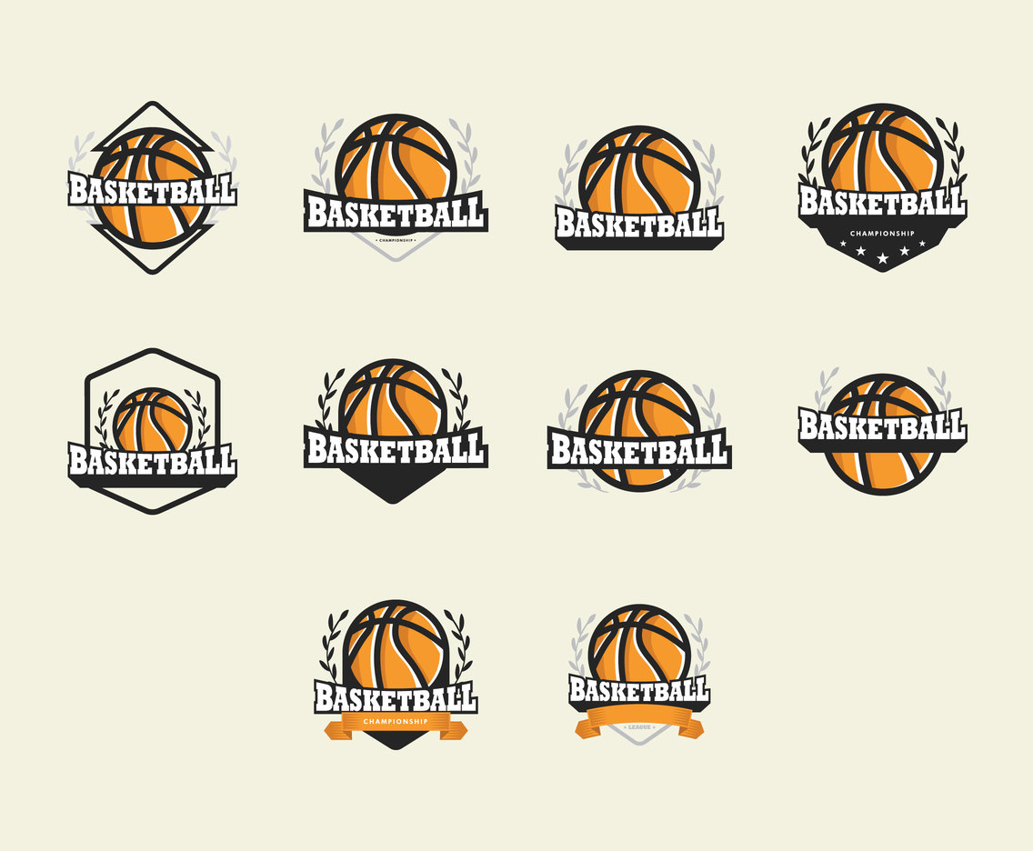 Basketball Logos Template Vector Set Vector Art & Graphics | freevector.com