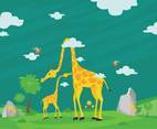 Free Cartoon Giraffe Illustration