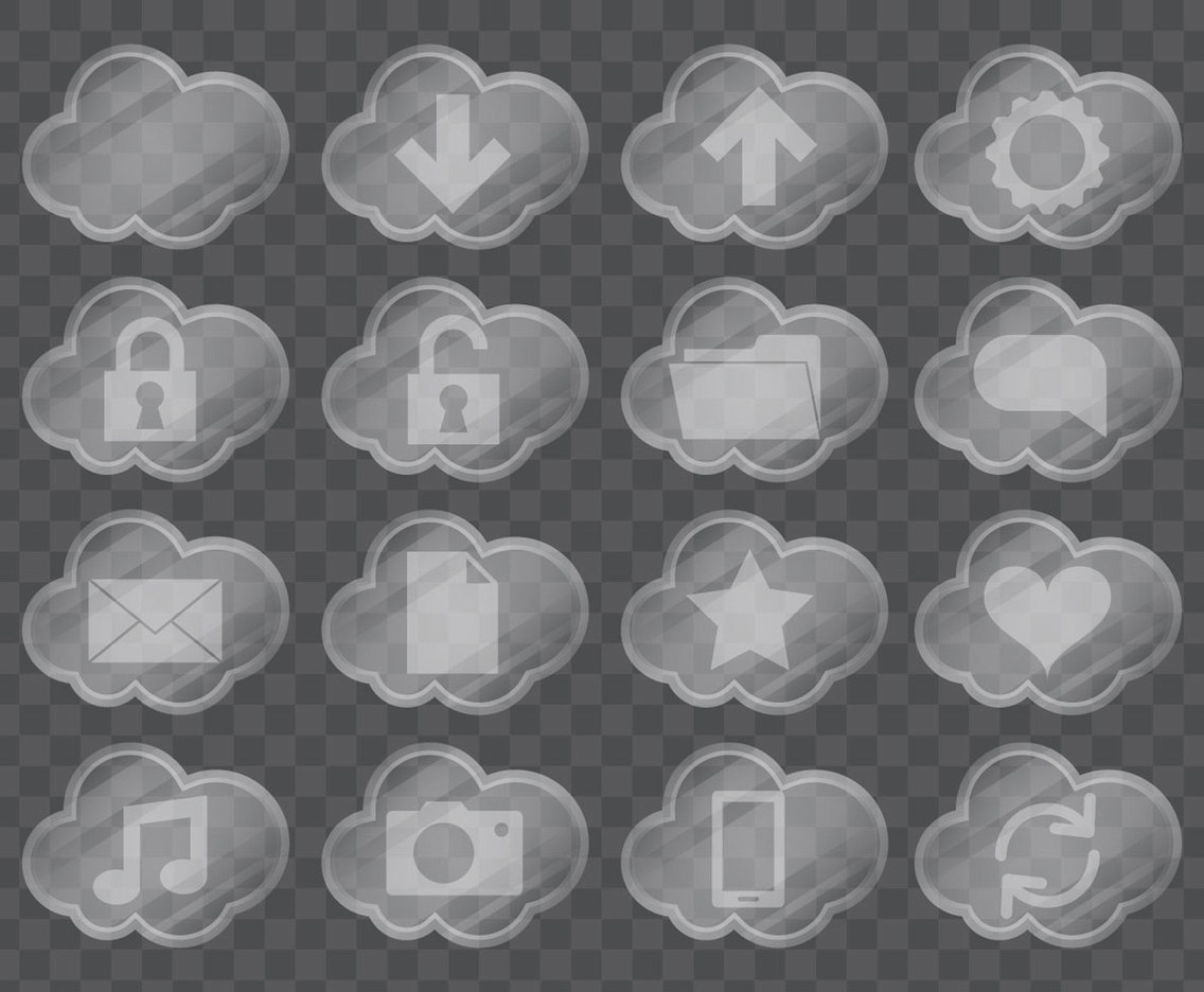 Glass Cloud Icons