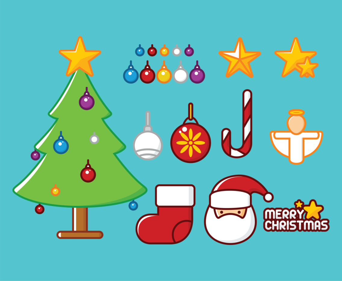 Cartoon Christmas Tree Icons Vector Art & Graphics