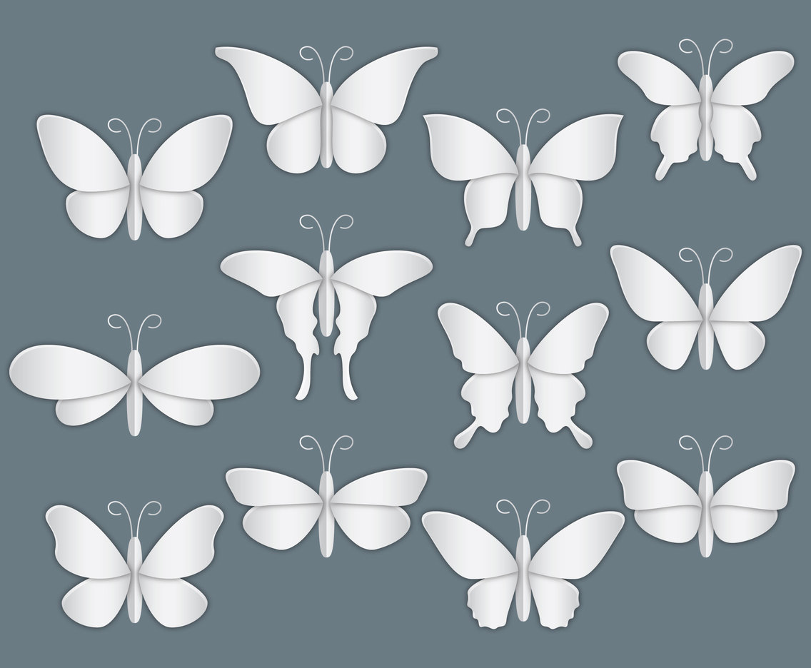 Paper Butterflies Vector Art & Graphics