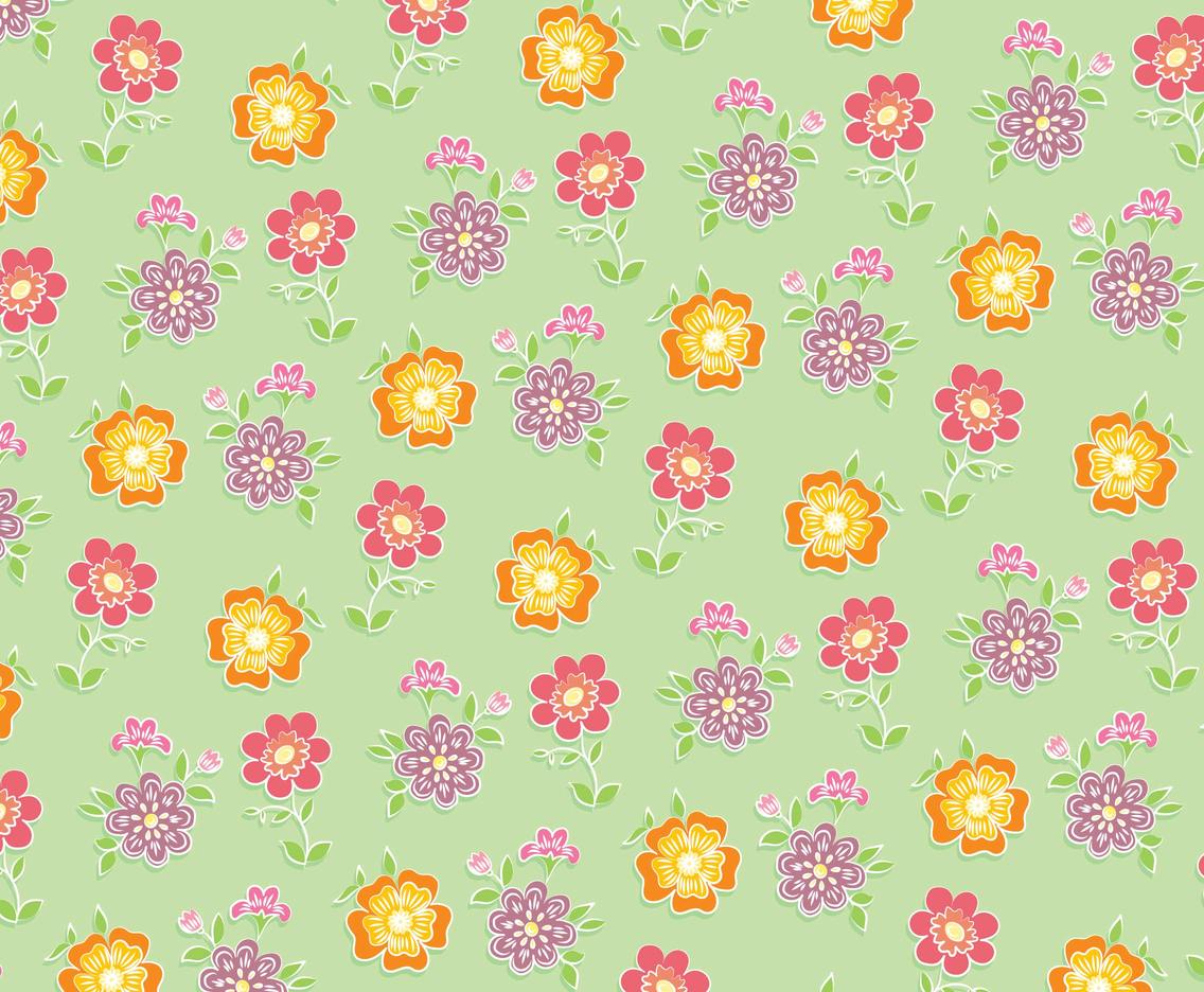 Flowers Green Background