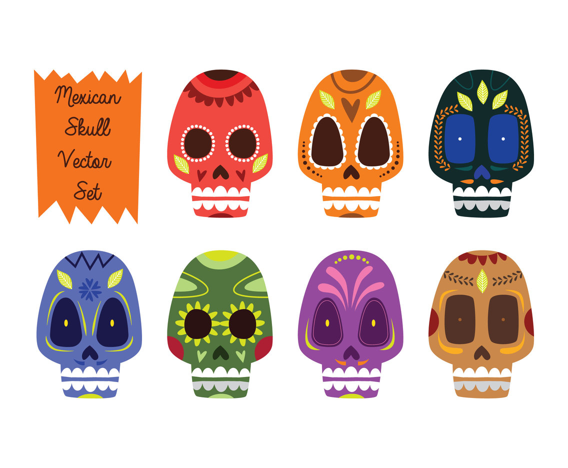 Mexican Skull Vector Set