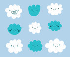 Cute cartoon Clouds Vector Set