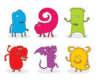 Colorful Cartoon Monster Vector Set
