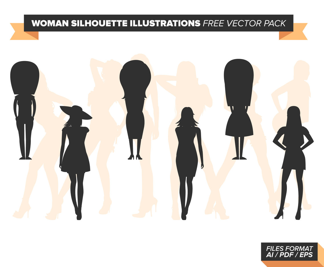 Woman Silhouette Illustrations Free Vector Pack