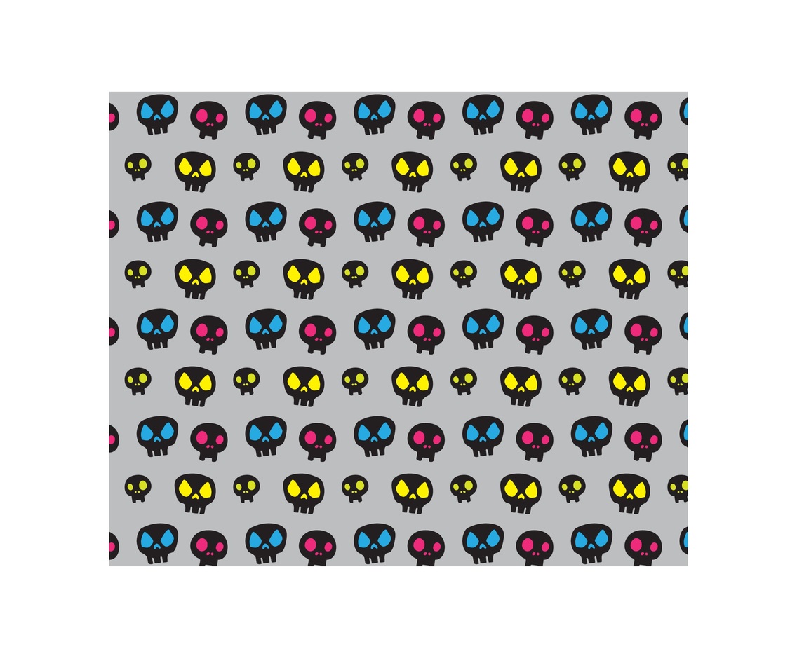 Free Colorful Cartoon Skull Pattern Vector