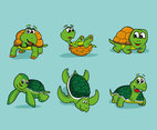 Cartoon turtle vector pack