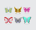 Colorful Butterfly Clip Art Vector
