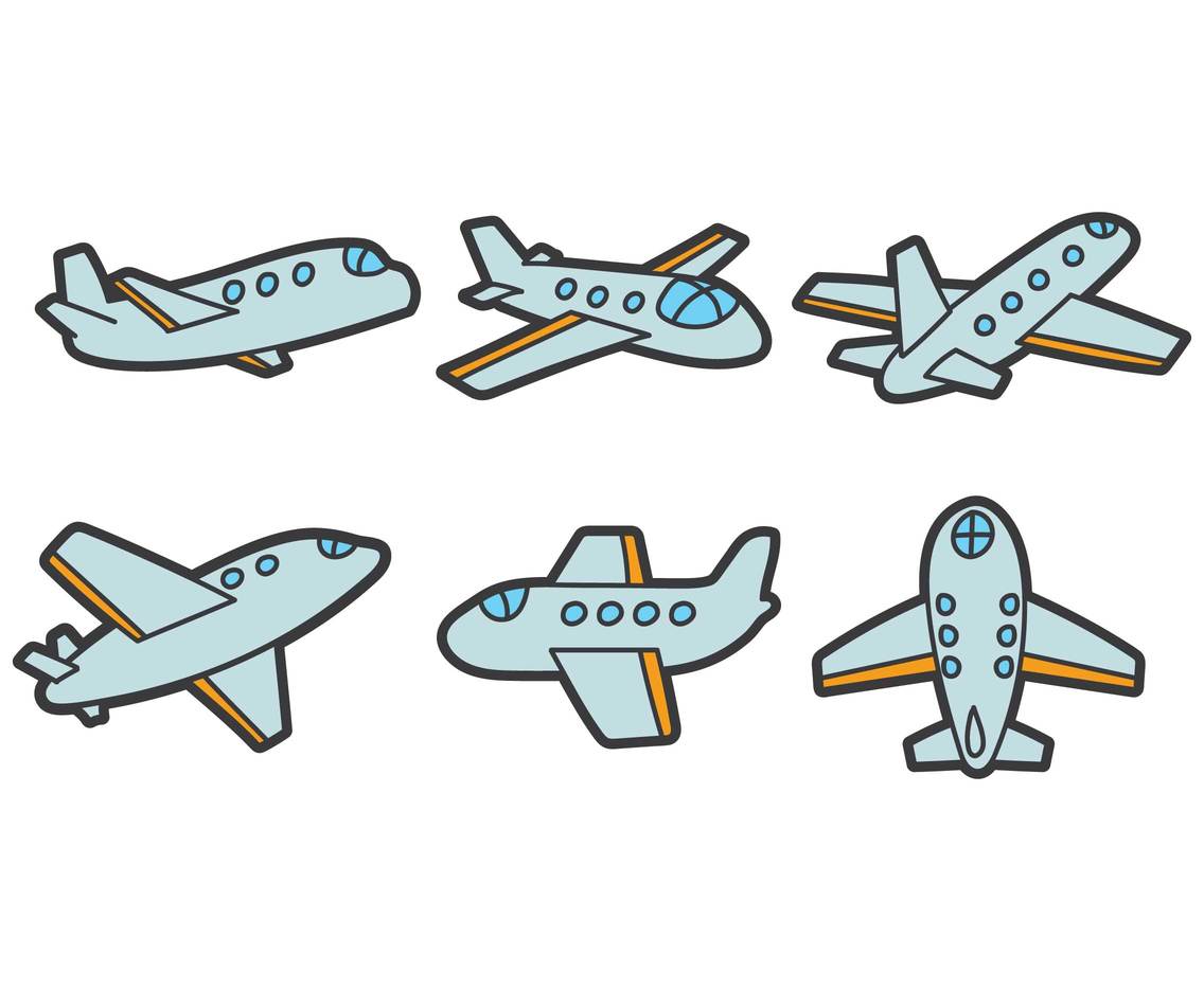 Cartoon Plane Vector Vector Art & Graphics 