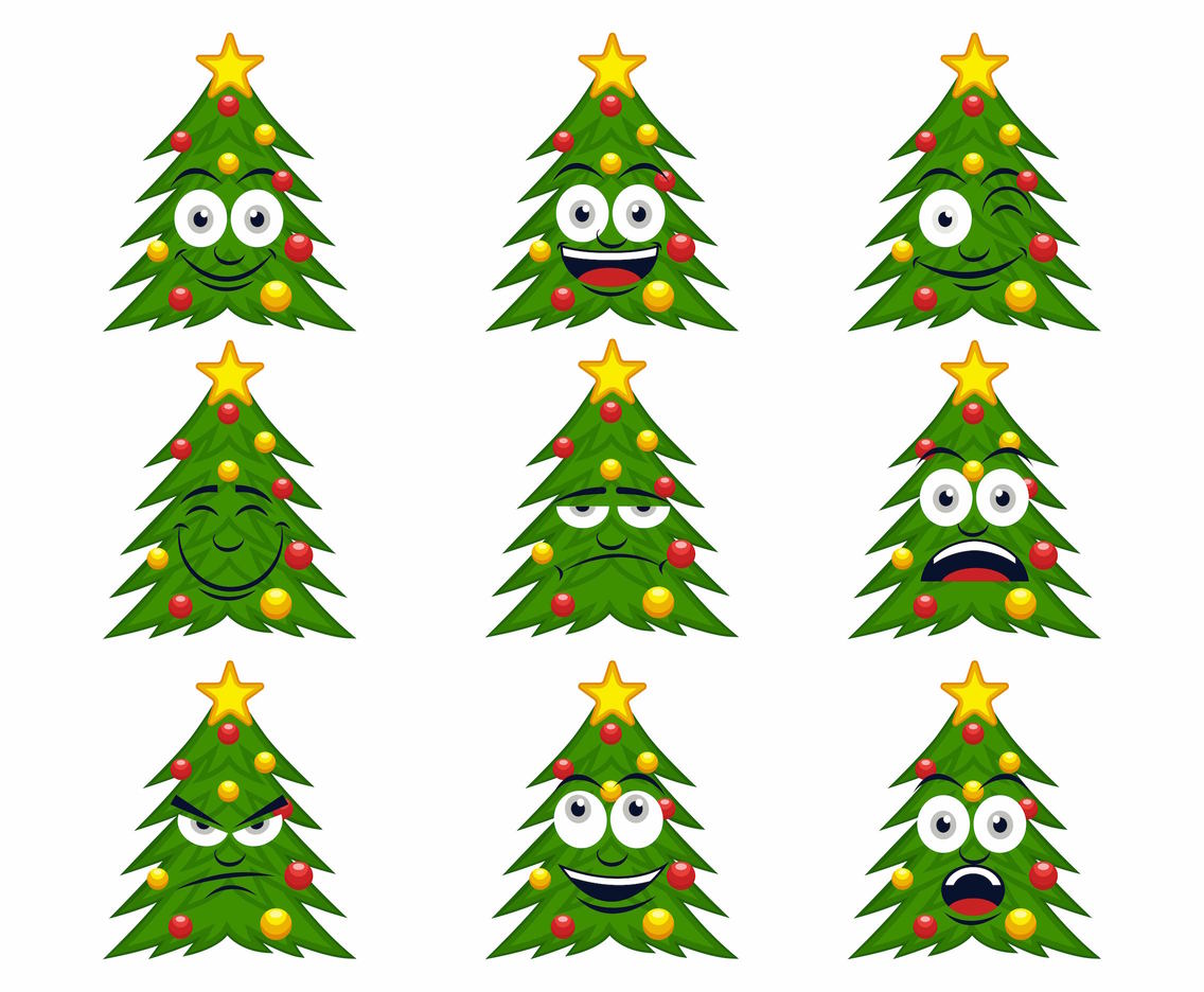 Free Cartoon Christmas Tree Vector