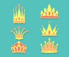 Cartoon Crowns Illustration Vector