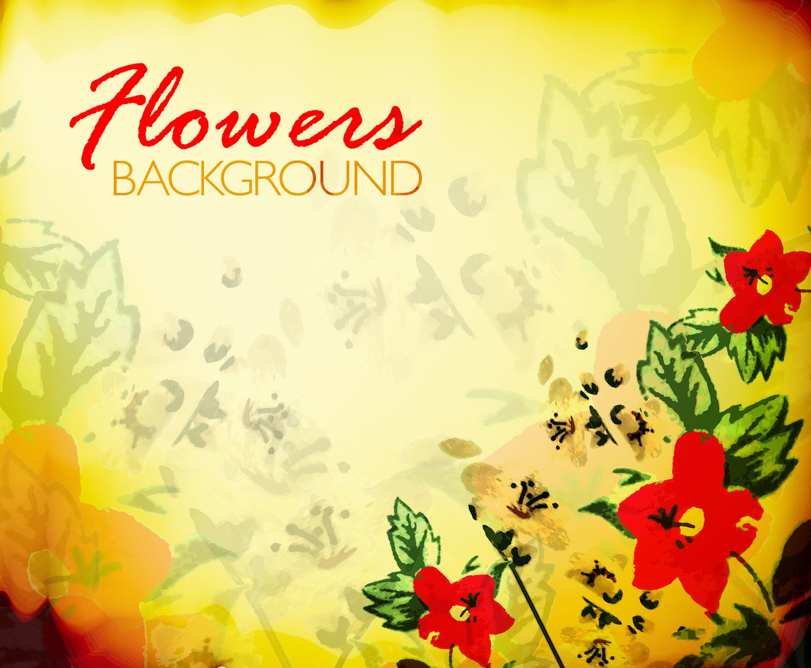 Yellow Flowers Background Vector 