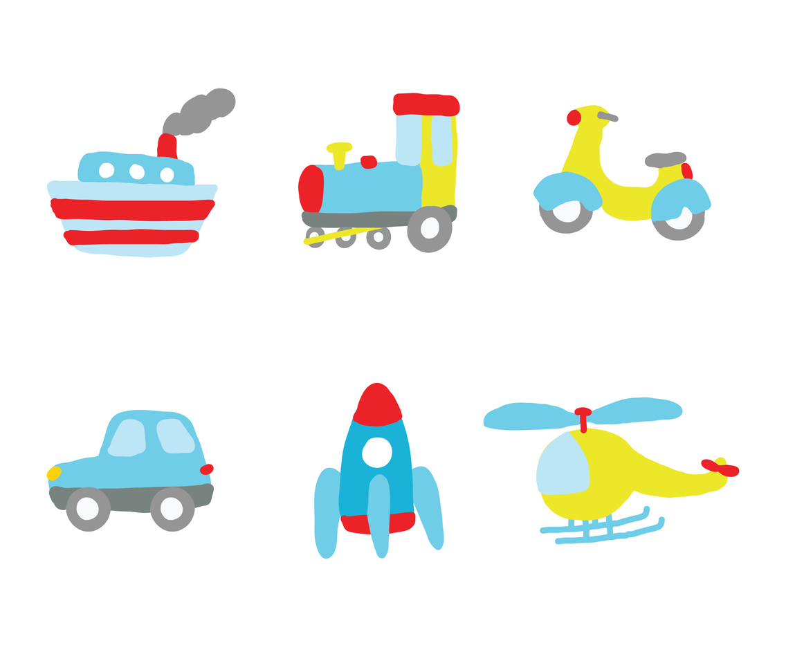 Set of Cartoon Vehicles