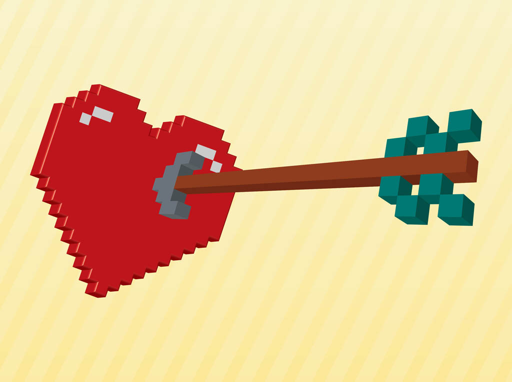 3D Pixelated Heart