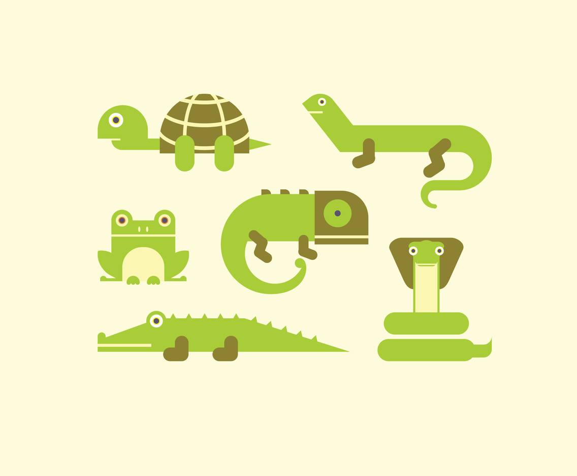 Cartoon Reptiles Vector