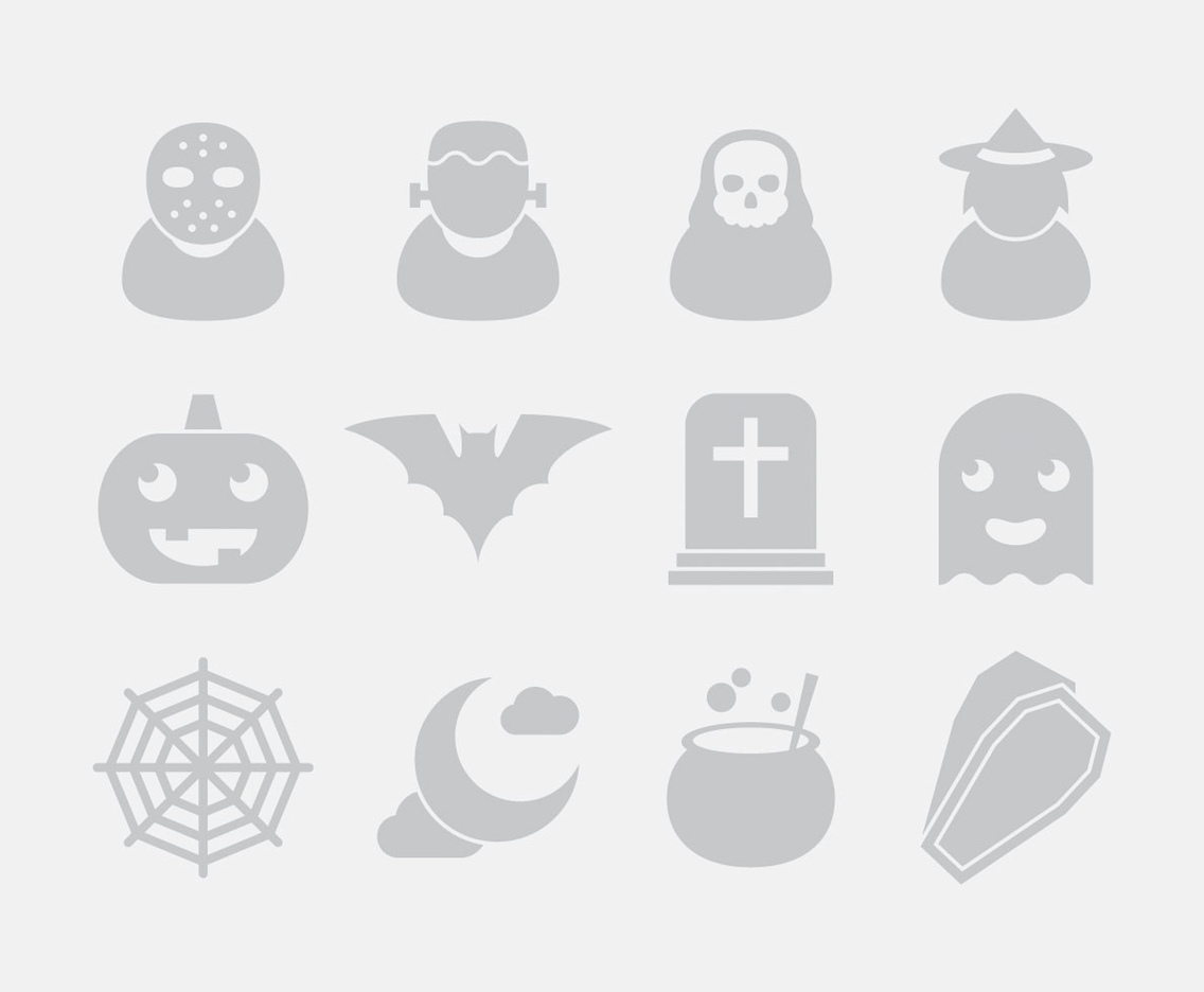 Gray Halloween Icons
