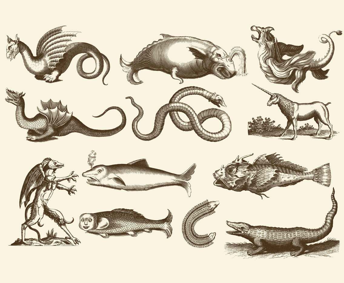 Ancient Illustrations Of Monsters