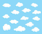 Cartoon Clouds Collection Vector