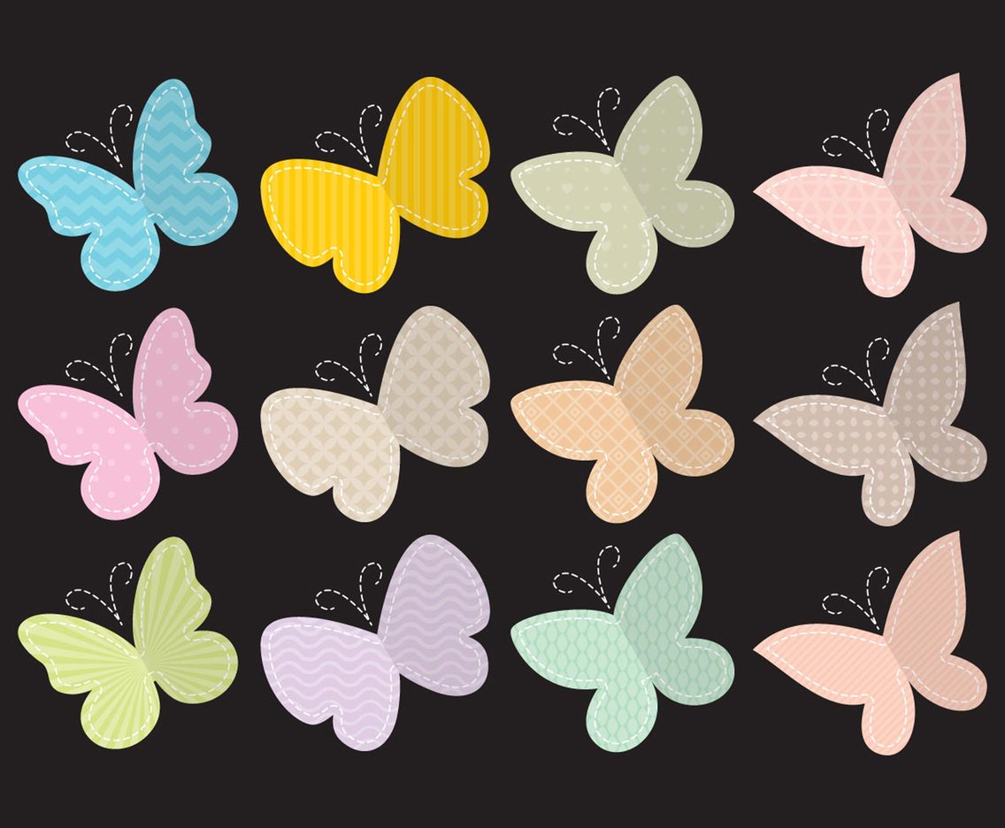 Cute Textured Butterflies