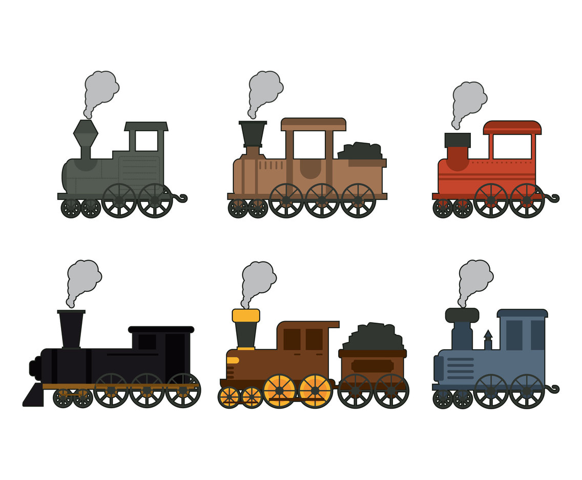 Fun Train Cartoon Vectors