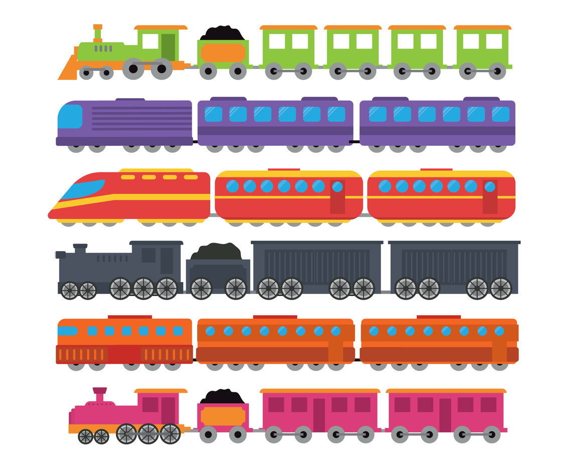 Train Cartoon Vector Vector Art & Graphics 
