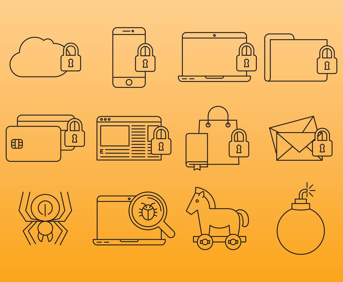 Internet Security Line Icons