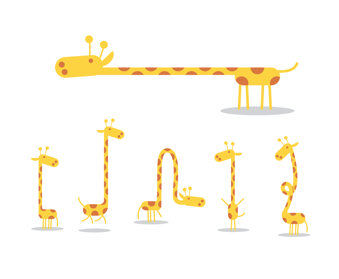 Free Cartoon Giraffe Vector