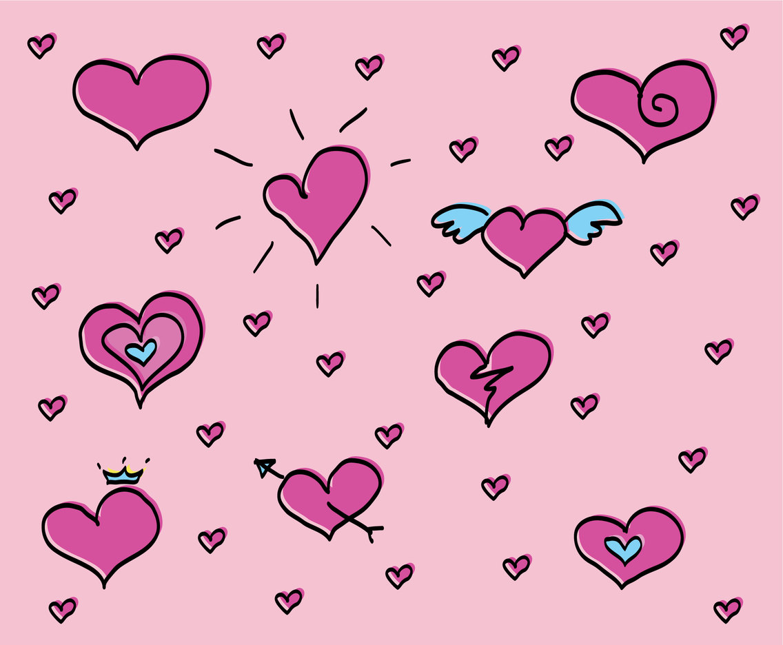 Cute Heart Background Vector Vector Art & Graphics | freevector.com