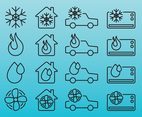 Air Conditioning Line Icons