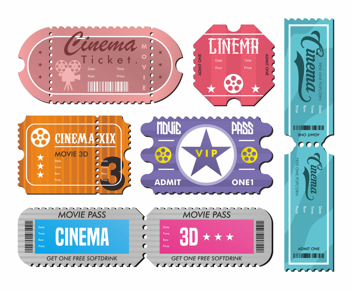 Cinema Ticket Vector Design