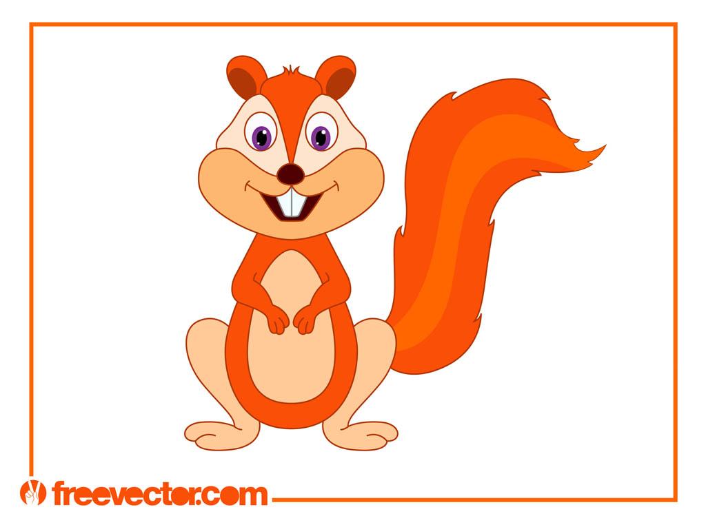 Happy Cartoon Squirrel Vector Art & Graphics 