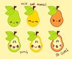 Cute Cartoons: Pear Set