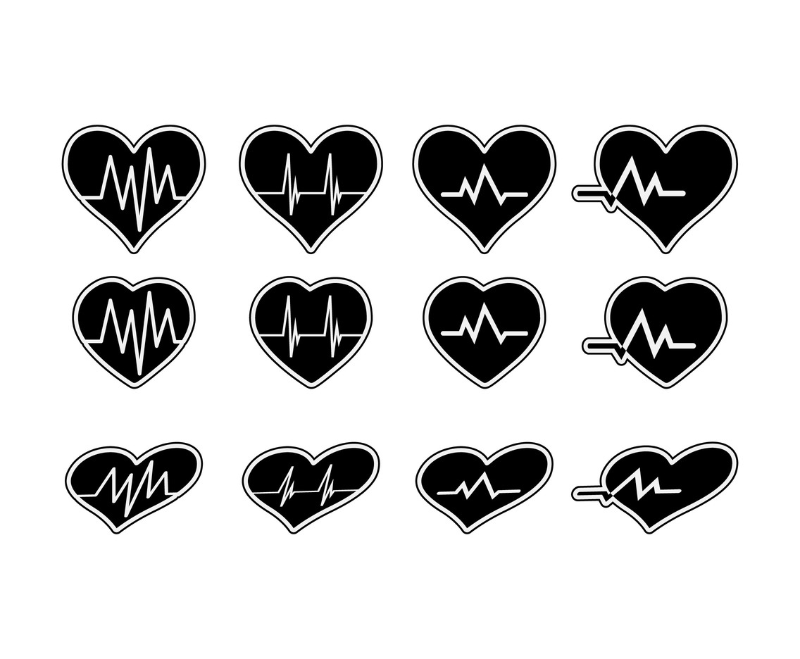Heartbeat icon silhouette