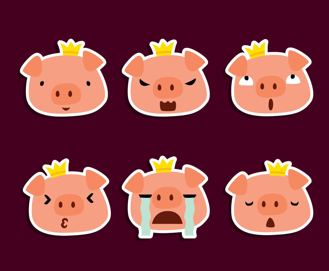 Cartoon Pig Characters Vector