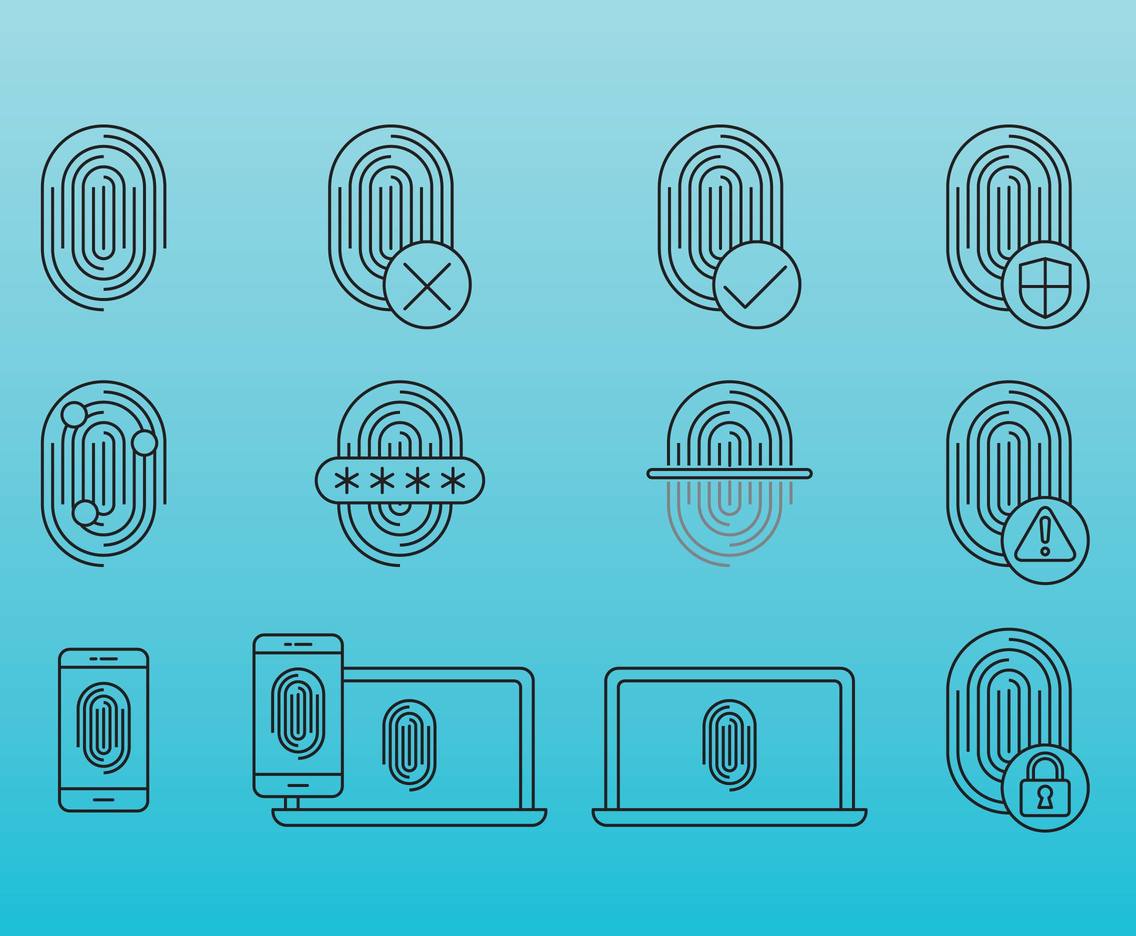 Security Fingerprint Icons