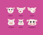 Pig Heads Vector