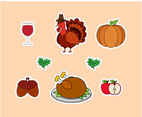 Thanksgiving Turkey vector set