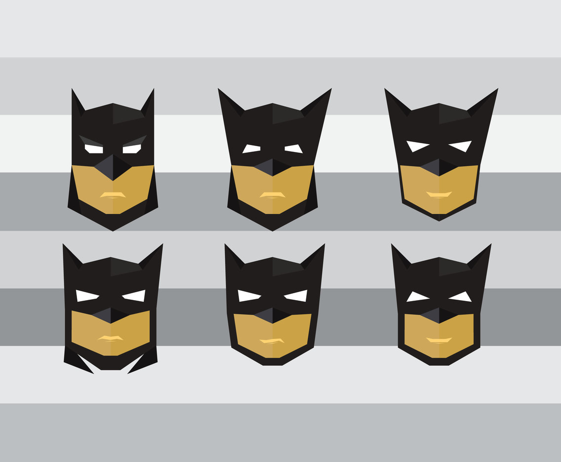 Batman Mask Cute Flat Vector Vector Art & Graphics 