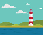 Lighthouse flat vector illustration