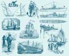 Blue Nautical Illustrations