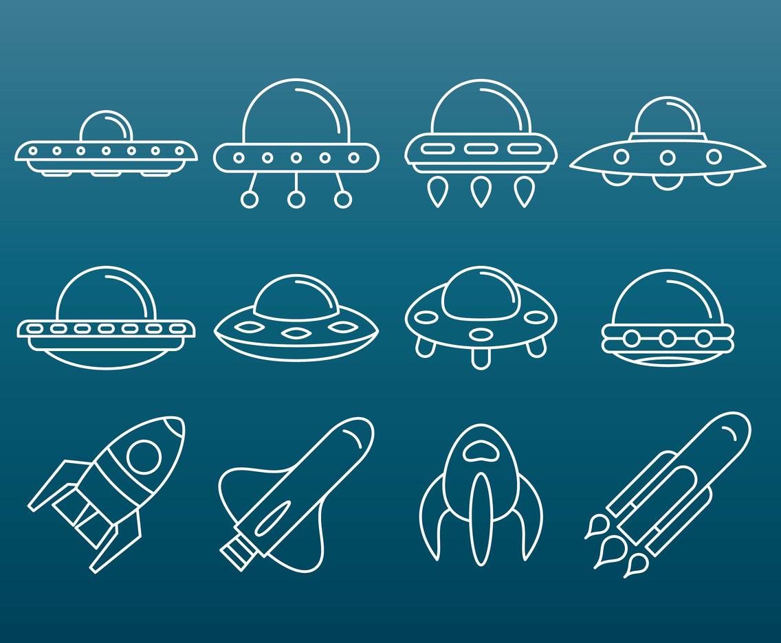 UFO Line Icons