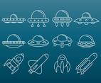 UFO Line Icons