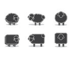 Six Sheep silhouette set
