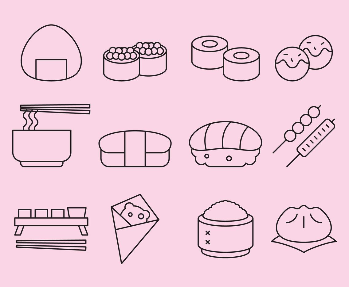 Orient Food Line Icons