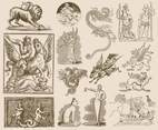  Brown Mythological Creature Illustrations