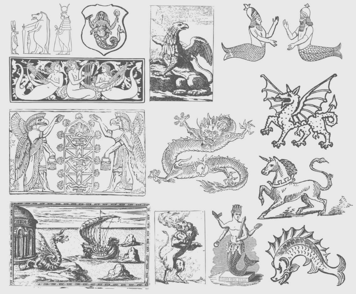 Gray Mythological Creature Illustrations