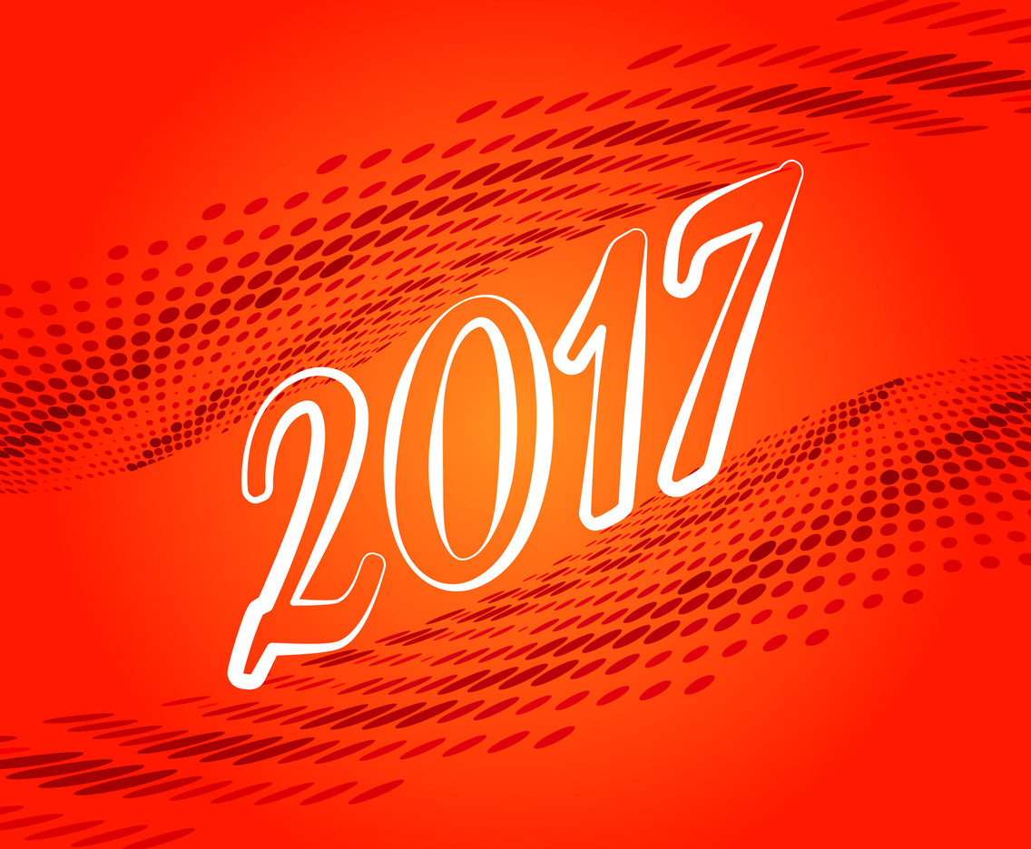 Free Vector Happy New Year 2017 halftone Background